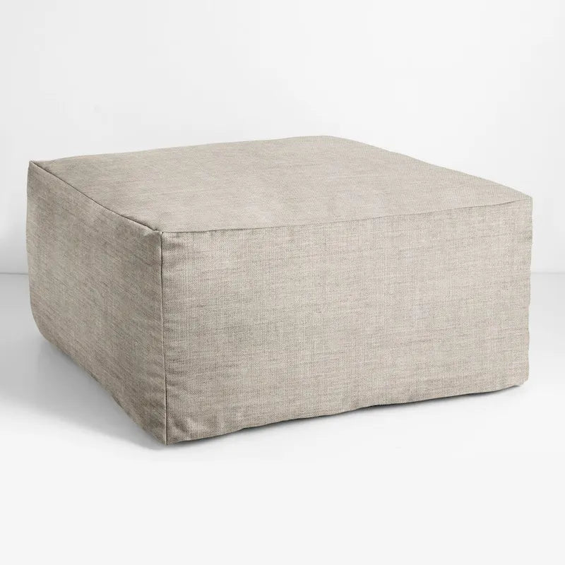 Pouf Sorra Home Sunbrella d'extérieur, couleur unie, bords cousus