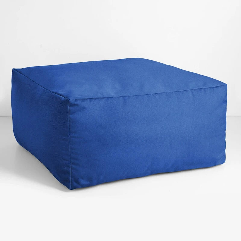 Pouf Sorra Home Sunbrella d'extérieur, couleur unie, bords cousus