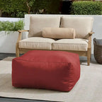 Pouf Sorra Home Sunbrella d'extérieur, couleur unie, bords cousus