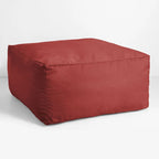 Pouf Sorra Home Sunbrella d'extérieur, couleur unie, bords cousus
