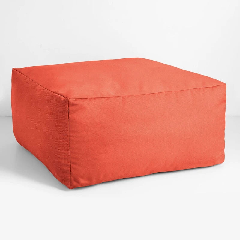 Pouf Sorra Home Sunbrella d'extérieur, couleur unie, bords cousus
