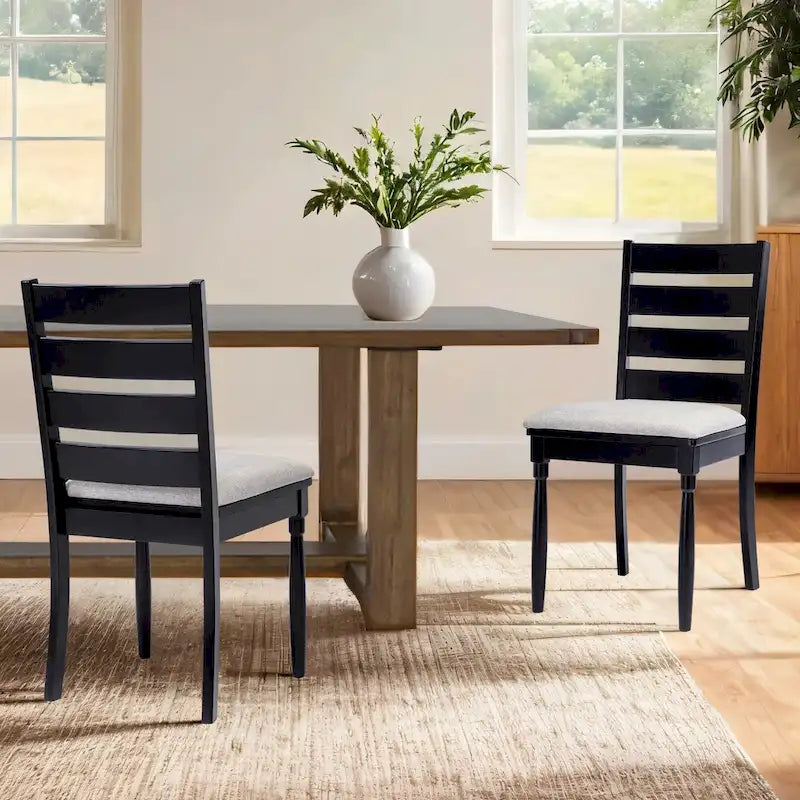 Chaises de salle à manger en bois à dossier échelle