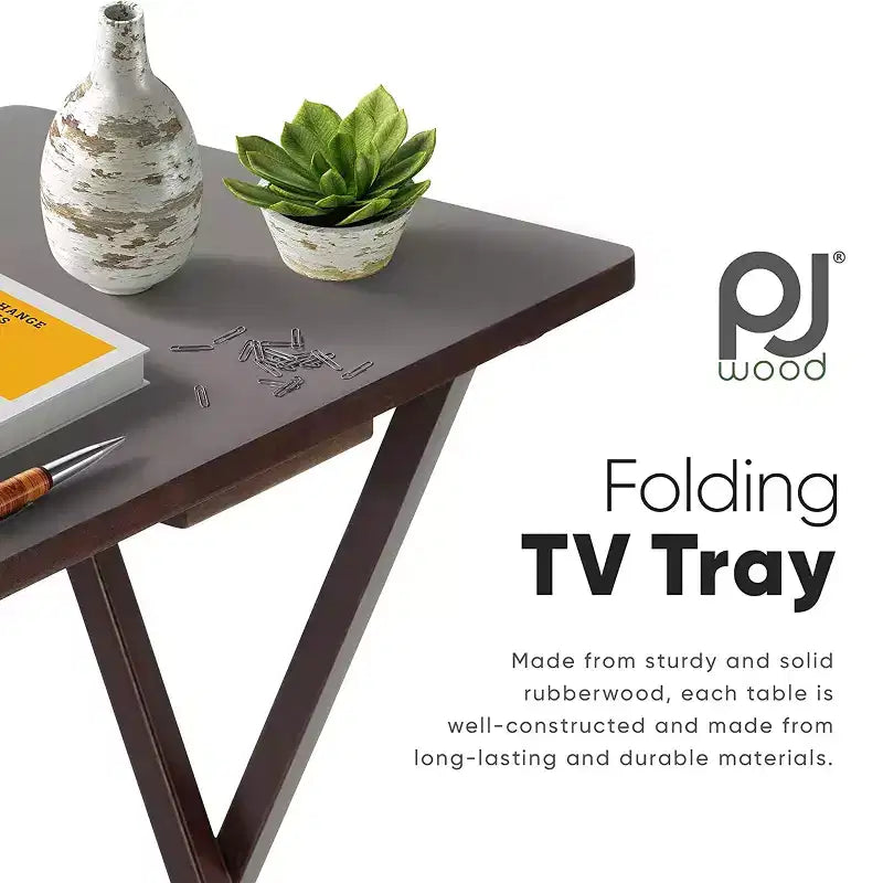 Table de plateau PJ Wood pliable et portable pour télévision/snack