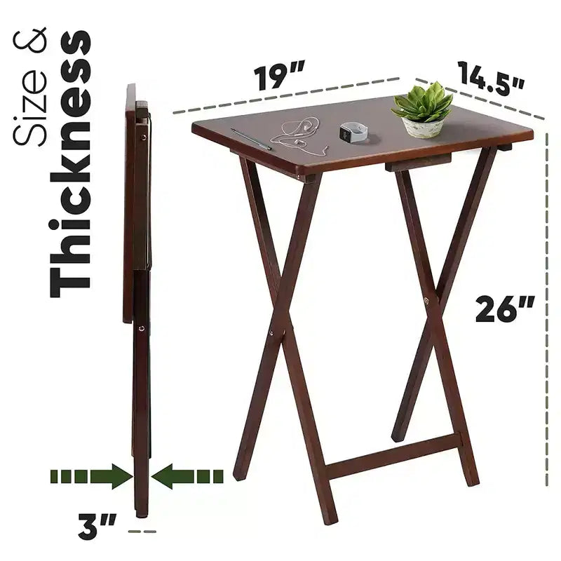 Table de plateau PJ Wood pliable et portable pour télévision/snack