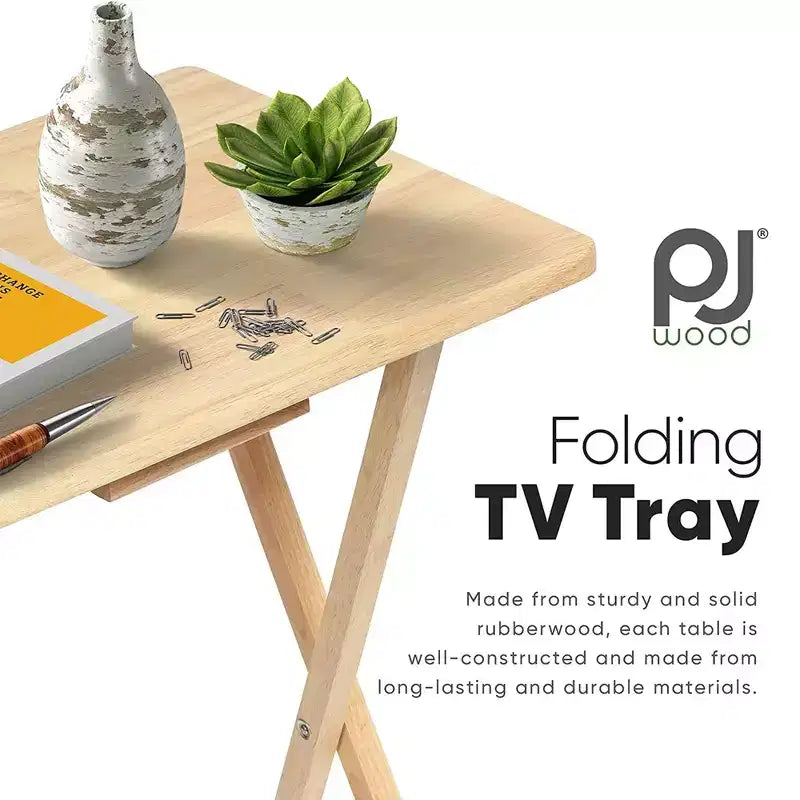 Table de plateau PJ Wood pliable et portable pour télévision/snack