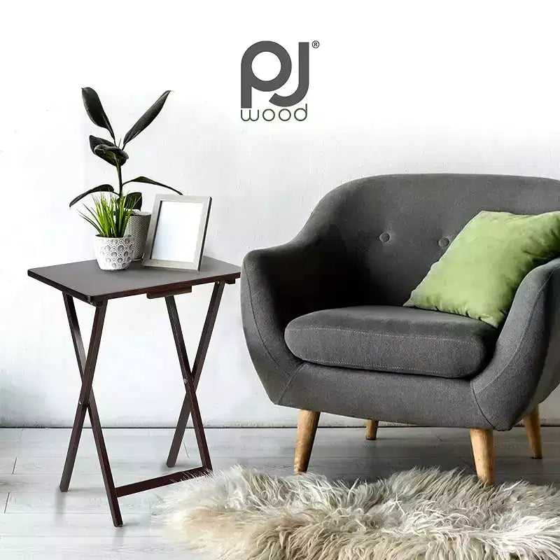 Table de plateau PJ Wood pliable et portable pour télévision/snack