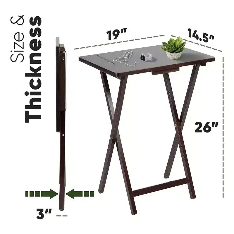 Table de plateau PJ Wood pliable et portable pour télévision/snack