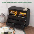Table à langer commode Whizmax avec tiroirs, Station à langer avec plan à langer, Commode bébé pour nouveau-nés et nourrissons