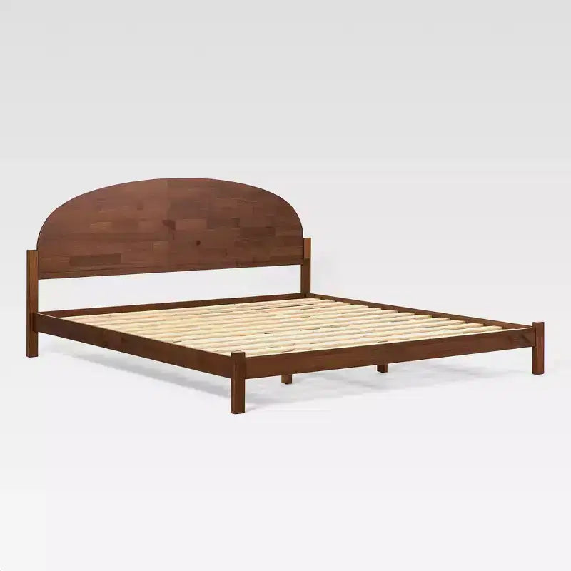 Saracina Home King Boho Arched Headboard Solid Pine Bed