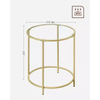 VASAGLE Tables d'appoint rondes, lot de 2, Tables d'appoint en verre avec cadre en métal, Tables basses noires de style moderne