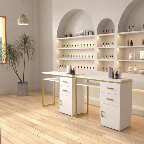 Bureau informatique avec plateau en particules de 38,19 po, table de manucure avec 2 tiroirs et 1 armoire