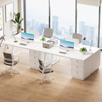 Bureau informatique blanc avec tiroirs, table d'étude moderne de 140 cm pour bureau à domicile