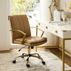 Fauteuil de bureau à bascule en cuir moderne Ignacio avec piètement en métal