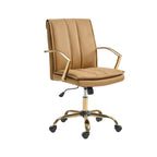 Fauteuil de bureau à bascule en cuir moderne Ignacio avec piètement en métal