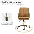 Fauteuil de bureau à bascule en cuir moderne Ignacio avec piètement en métal