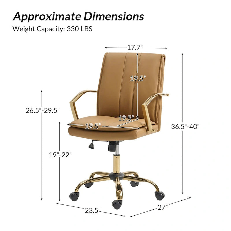 Fauteuil de bureau à bascule en cuir moderne Ignacio avec piètement en métal