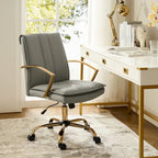 Fauteuil de bureau à bascule en cuir moderne Ignacio avec piètement en métal