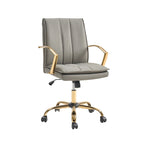 Fauteuil de bureau à bascule en cuir moderne Ignacio avec piètement en métal