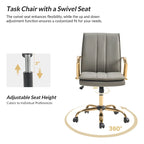 Fauteuil de bureau à bascule en cuir moderne Ignacio avec piètement en métal