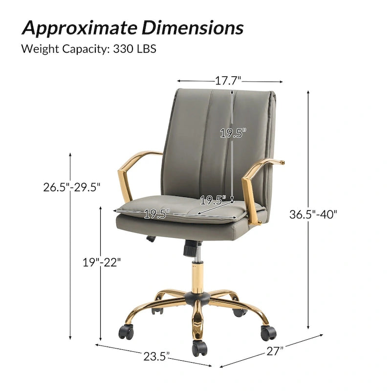 Fauteuil de bureau à bascule en cuir moderne Ignacio avec piètement en métal