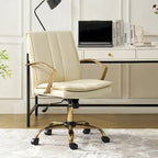 Fauteuil de bureau à bascule en cuir moderne Ignacio avec piètement en métal