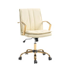 Fauteuil de bureau à bascule en cuir moderne Ignacio avec piètement en métal