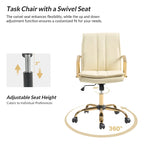 Fauteuil de bureau à bascule en cuir moderne Ignacio avec piètement en métal