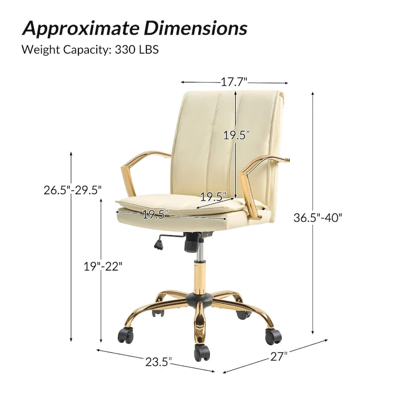 Fauteuil de bureau à bascule en cuir moderne Ignacio avec piètement en métal