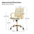 Fauteuil de bureau à bascule en cuir moderne Ignacio avec piètement en métal