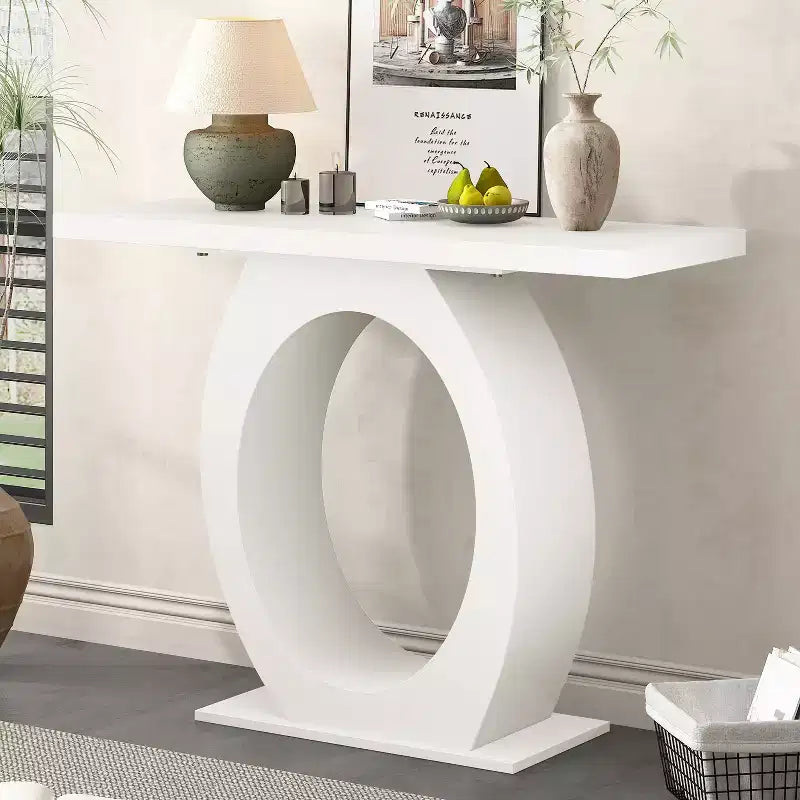 Christopher Knight Home Irma Console en bois d'acacia moderne avec base en forme d'œuf