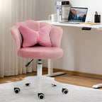 XINMICS Chaise de bureau en velours moderne, pivotante à 360°, hauteur réglable