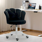XINMICS Chaise de bureau en velours moderne, pivotante à 360°, hauteur réglable