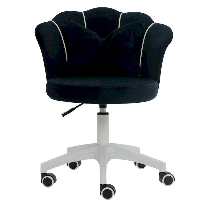 XINMICS Chaise de bureau en velours moderne, pivotante à 360°, hauteur réglable