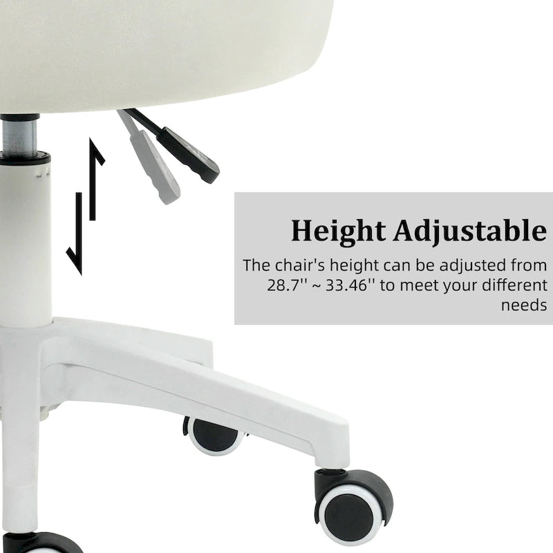 XINMICS Chaise de bureau en velours moderne, pivotante à 360°, hauteur réglable