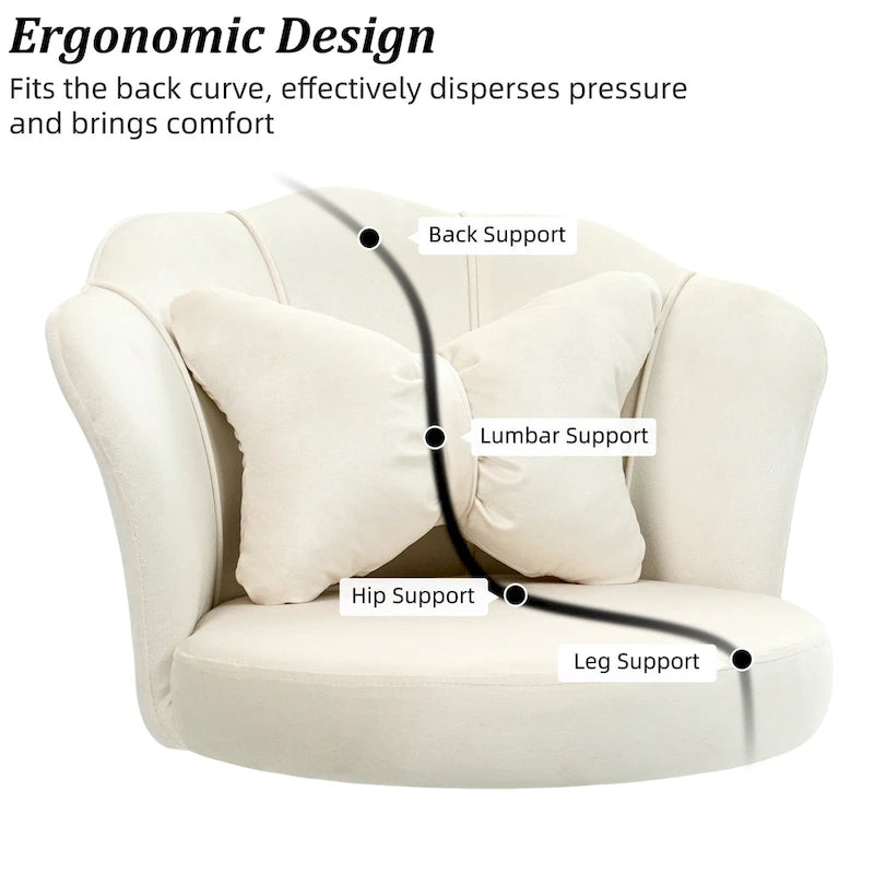 XINMICS Chaise de bureau en velours moderne, pivotante à 360°, hauteur réglable