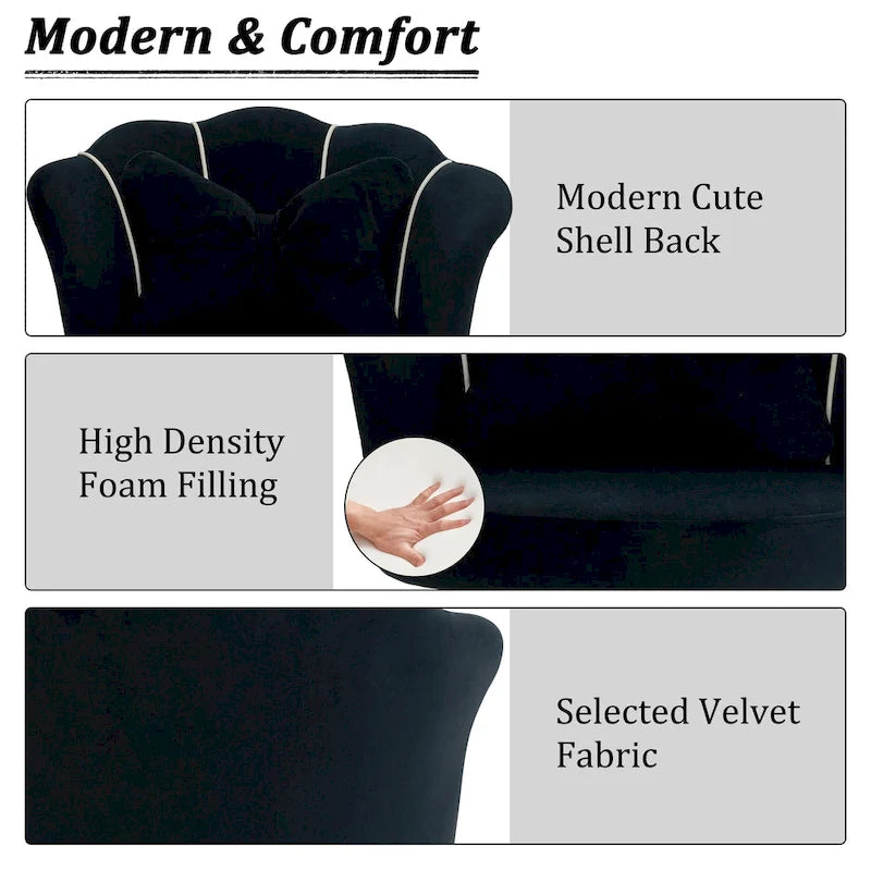 XINMICS Chaise de bureau en velours moderne, pivotante à 360°, hauteur réglable