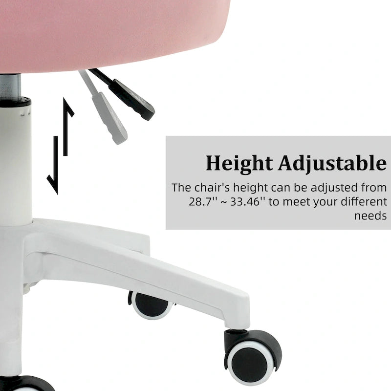 XINMICS Chaise de bureau en velours moderne, pivotante à 360°, hauteur réglable