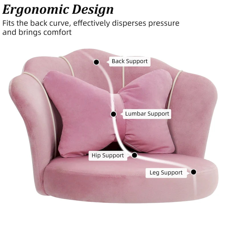 XINMICS Chaise de bureau en velours moderne, pivotante à 360°, hauteur réglable