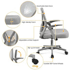 Chaise de Bureau en Maille Yaheetech avec Accoudoirs Relevables Chaise de Bureau Confortable - N/A