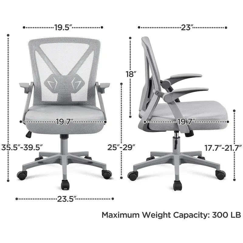 Chaise de Bureau en Maille Yaheetech avec Accoudoirs Relevables Chaise de Bureau Confortable - N/A