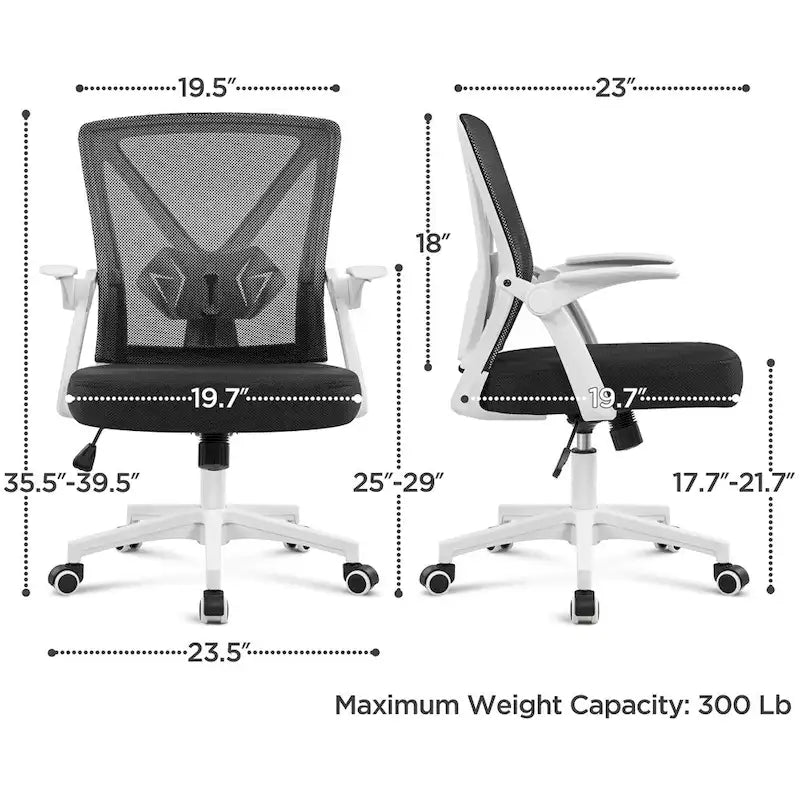 Chaise de Bureau en Maille Yaheetech avec Accoudoirs Relevables Chaise de Bureau Confortable - N/A