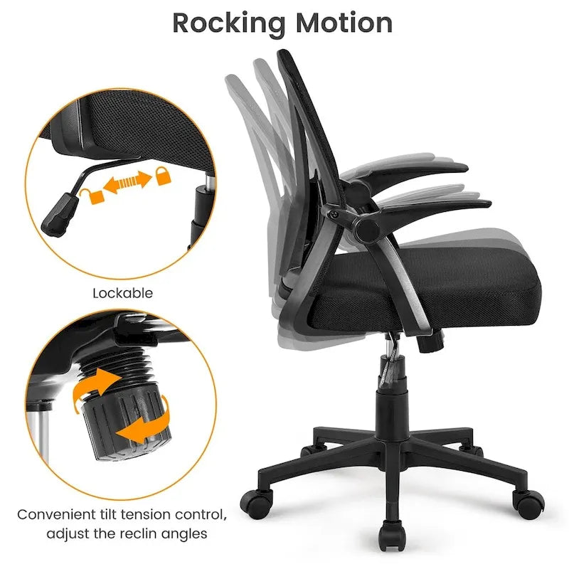 Chaise de Bureau en Maille Yaheetech avec Accoudoirs Relevables Chaise de Bureau Confortable - N/A