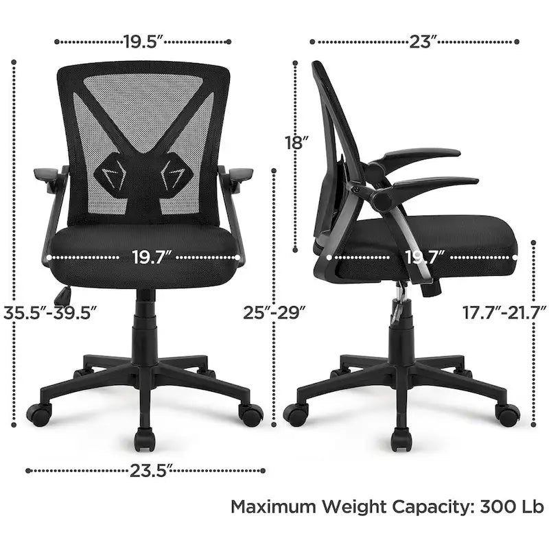 Chaise de Bureau en Maille Yaheetech avec Accoudoirs Relevables Chaise de Bureau Confortable - N/A