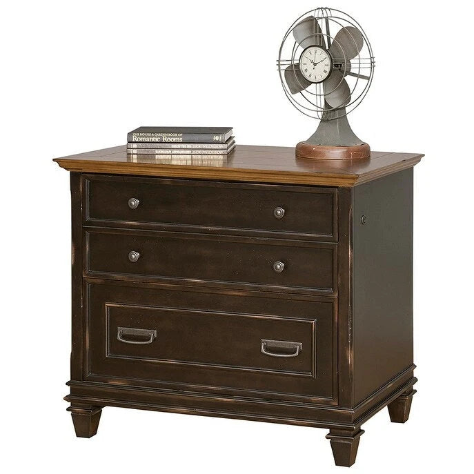 Hartford Wood Classeur latéral avec tiroir de classement à verrouillage format légal/lettre, armoire de rangement, noir