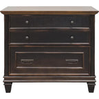 Hartford Wood Classeur latéral avec tiroir de classement à verrouillage format légal/lettre, armoire de rangement, noir