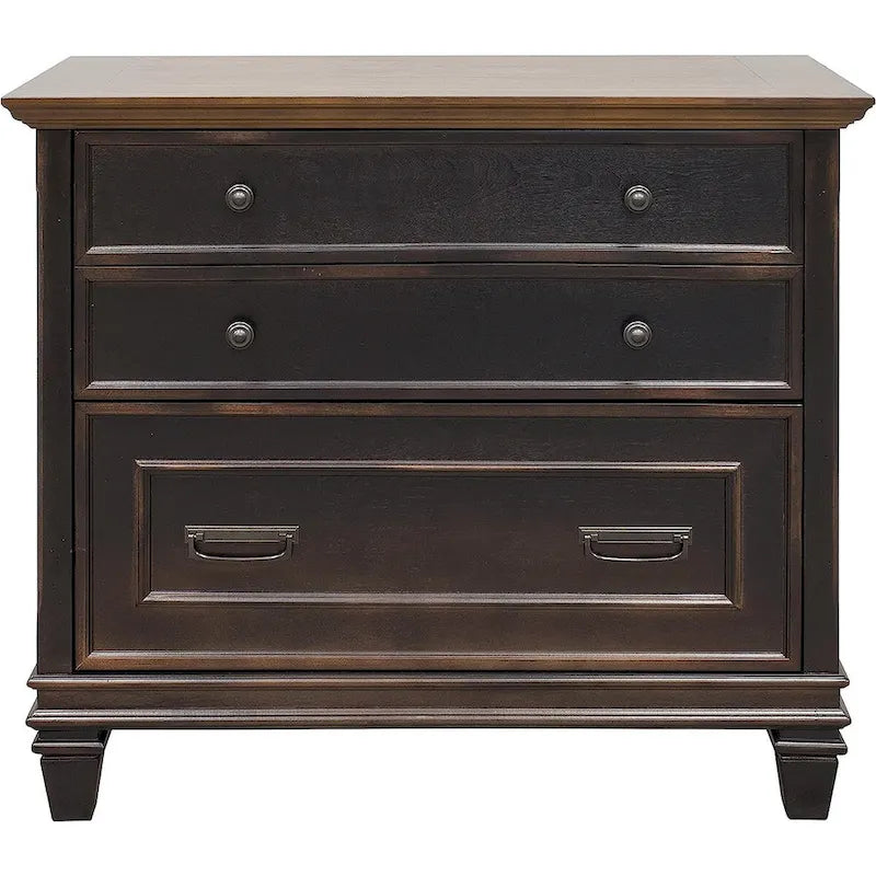 Hartford Wood Classeur latéral avec tiroir de classement à verrouillage format légal/lettre, armoire de rangement, noir