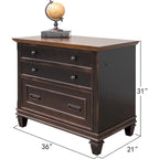 Hartford Wood Classeur latéral avec tiroir de classement à verrouillage format légal/lettre, armoire de rangement, noir