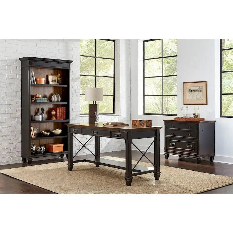 Hartford Wood Classeur latéral avec tiroir de classement à verrouillage format légal/lettre, armoire de rangement, noir