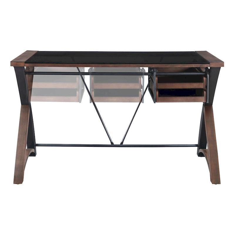 Bureau en verre avec rangement de 48 po