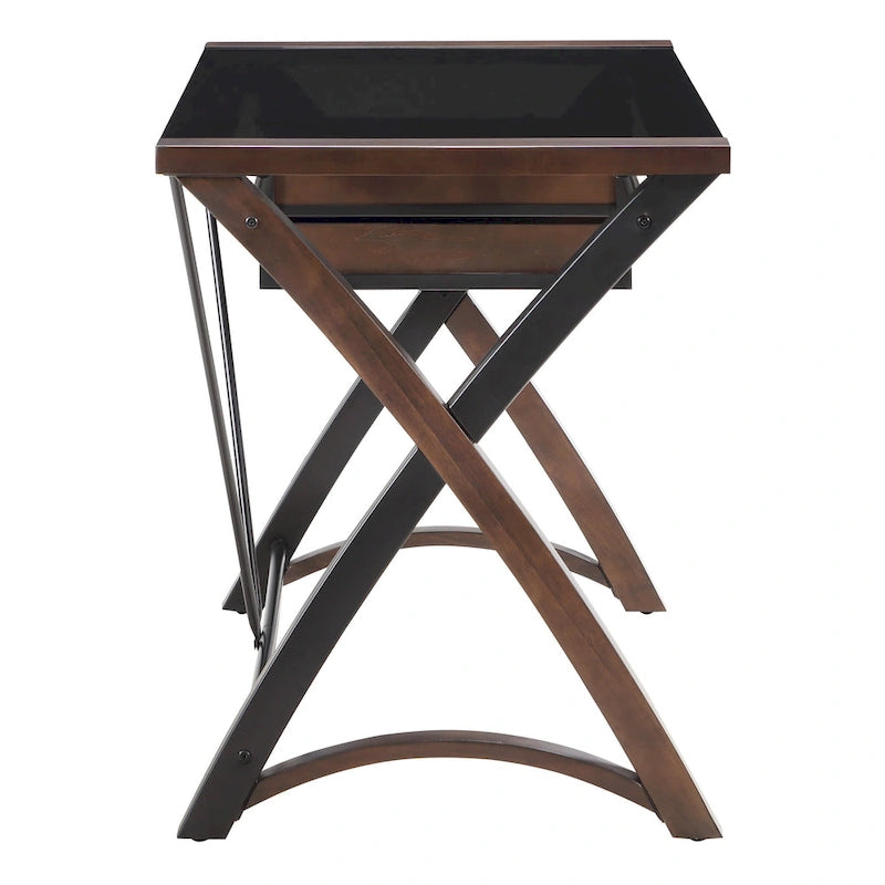 Bureau en verre avec rangement de 48 po